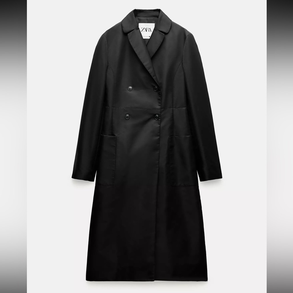 Zara Technical Style Black Trench Coat